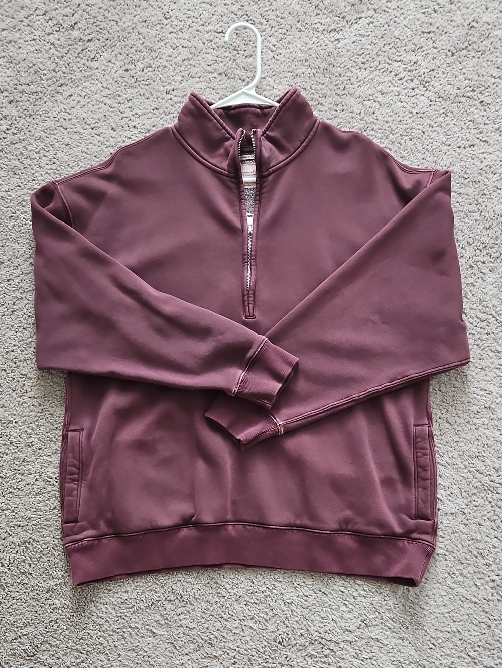 Abercrombie & Fitch Half-Zip Sweatshirt - Maroon